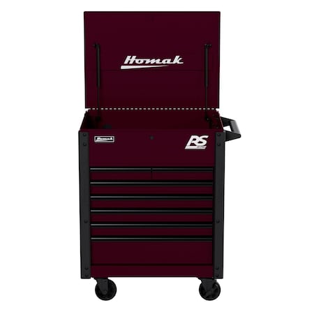 Homak Serce Cart, Black Cherry, Metal, 31 in W x 38.875 in H BC06035247