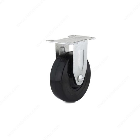 Richelieu Industrial Black General-Duty Rubber Caster, Fixed, with Plate, Black F27280