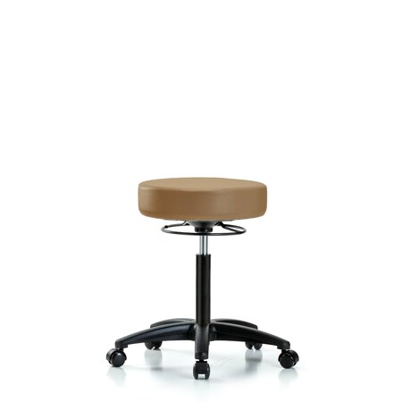 Blue Ridge Ergonomics Bench Stool, Med, Vinyl, Casters, Taupe BR-VMBSO-RG-NF-RC-8584