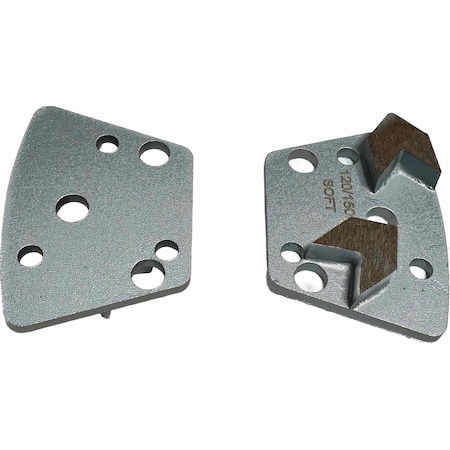 Vantage Product Diamond Grinding Disc for Trapezoid Grinders, 2 Arrow Segment |120/150 Grit, Soft Bond M-TQC10-2A120-S
