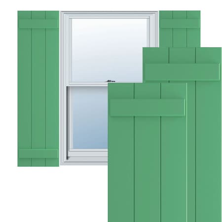 Ekena Millwork True Fit PVC, Three Board Joined Board-n-Batten Shutters, Lilly Pads, 16 1/8W x 56H, PR TFP101BBF16X056LP