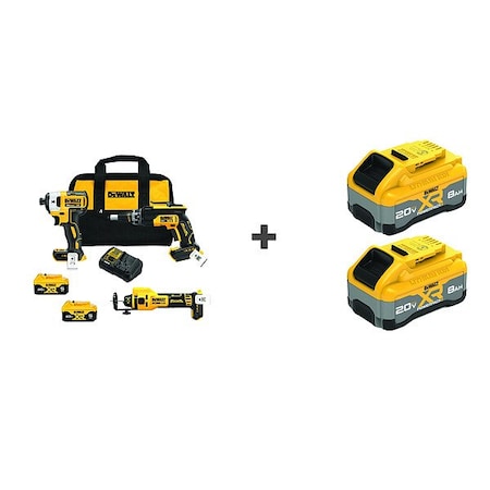 Dewalt DEWALT 20V 3-Kit BONUS BATTERY 2PK DCK303P2/DCB2108-2