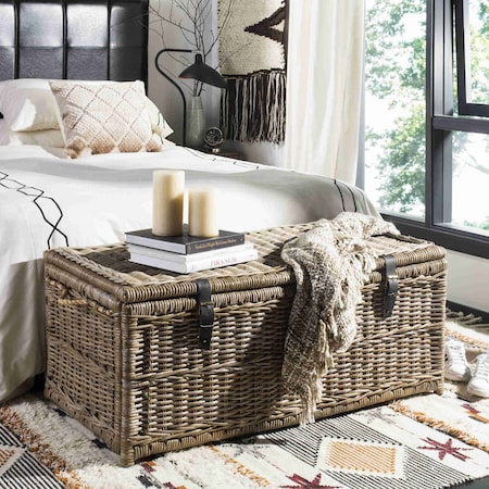 Happimess Caden 46in Wicker Storage Trunk, Natural HPM9000C