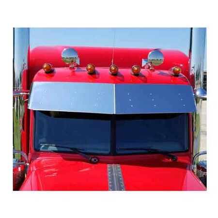 Replacement For Peterbilt 389 Pride And Class Ultra Cab Year 2015 14In Stainless Stl Drop Visor