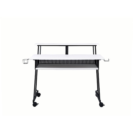 Homeroots 47" White and Black Computer Desk 491456