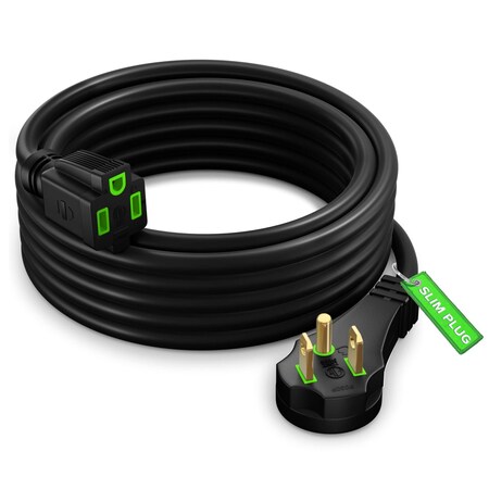 Maximm 10ft 14AWG Low Profile Flat Plug Extension Cord, 3-Prong, Black IGR-14-P030P-05H-10BK
