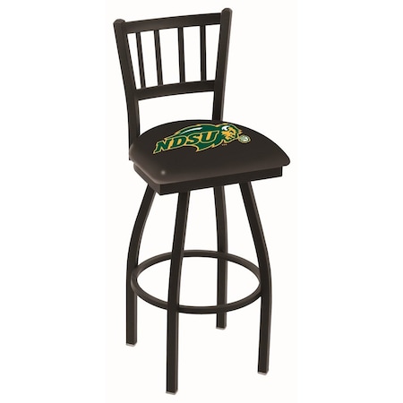 Holland Bar Stool Co 30" Blk Wrinkle North Dakota State Swivel Bar Stool, Jailhouse Back L01830NDakSt-B