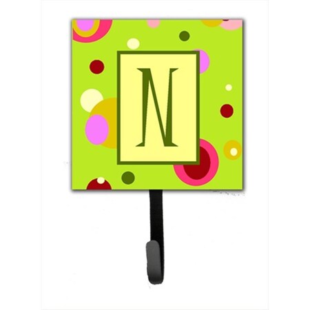 Carolines Treasures Letter N Initial Monogram - Green Leash Holder Or Key Hook CJ1010-NSH4