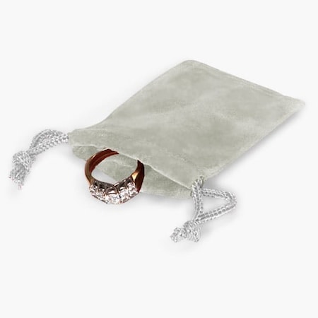 Nashville Wraps Gray Velour Jewelry Bags with Drawstrings, 2x2.5, 100PK 95440