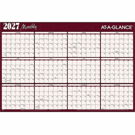 At-A-Glance Reversible Horizontal Erasable Wall Planner, 48 x 32, 12-Month (Jan to Dec): 2025 A152