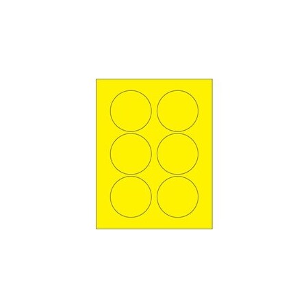 Bubblefast 3'' Fluorescent Yellow Circle Laser Labels BFLL195YE