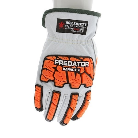 Mcr Safety Leather Gloves, Slip-On, Keystone Thumb, 1 PR PD4971XL