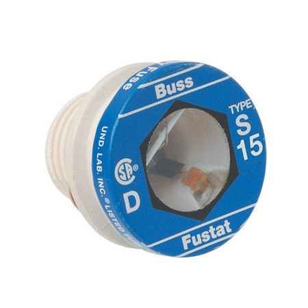 Eaton Bussmann Bussmann 15 amps Dual Element Tamper Proof Plug, 8PK S-15