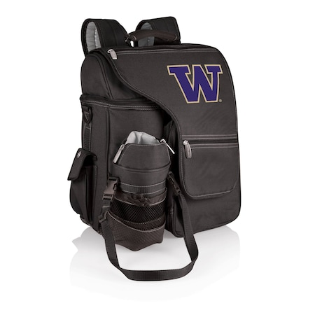 Picnic Time Family Of Brands NCAA Washington Huskies Turismo Backpack Cooler with Water Bottle CarrierBlack 641-00-175-624-0