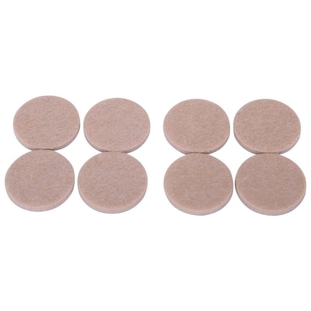 Prosource Furniture Pad, Felt Cloth, Beige, 1-1/2 in Dia, 3/16 in Thick, Round FE-S101-PS
