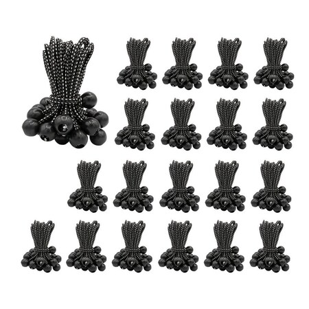 Mytee Products 500 Pcs 11in Ball Bungee Loop Cords for Tarp Tie Down for Canopy, Camping, Cargo, 20PK BUNGEE-BALL11x20