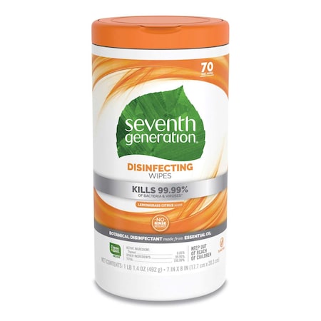 Seventh Generation Multi Surface Disinfecting Wipe, 70 count 22813CT
