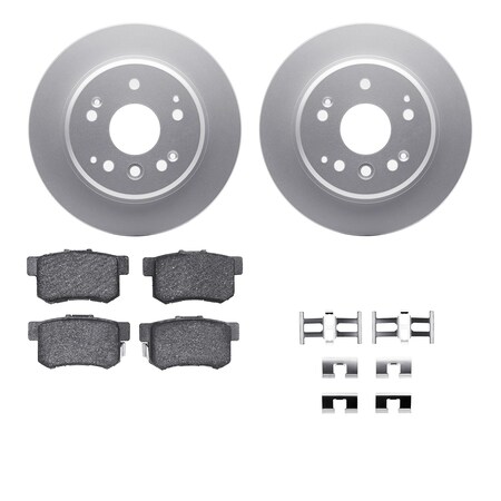 Dynamic Friction Co DFC GEOSPEC Coated Rotors with 5000 Brake Pads - Ceramic and Hardware 4512-58032
