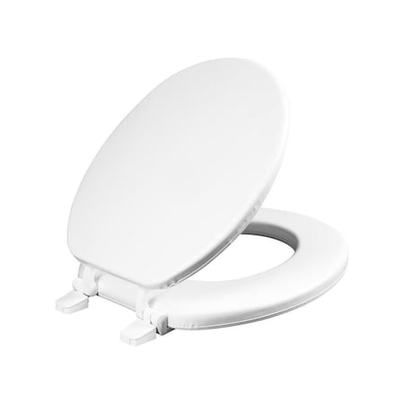 Bemis Toilet Seat Round White Vinyl Gloss 11-000