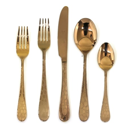Mepra Coccodrillo Flatware Set - 5 Pieces - Bronze 1098C22005