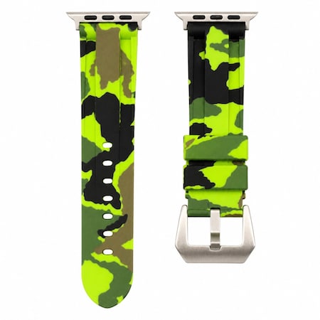 Elegani Alligator-Embossed Leather Band Compatible with Apple Watch 49mm, Light Green, Black Buckle LAT5-LGRN-BLK-49