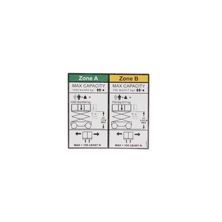 Jlg REPLACEMENT DECAL, CAPACITY 1000LB, 454K 1705641