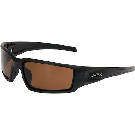 Uvex Full Frame Safety Glasses w/Matte Black Frame, Polarized Espresso Anti-Scratch and Hardcoat Lens S2949
