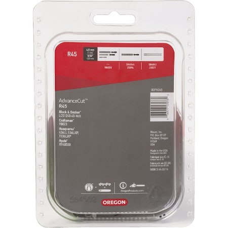 Oregon AdvanceCut Chainsaw Chain for 12'' Bar - 45 Drive Links R45