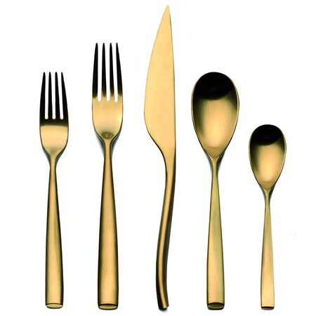 Mepra Arte Flatware Set - 5 Pieces - Ice Gold 105022005OI