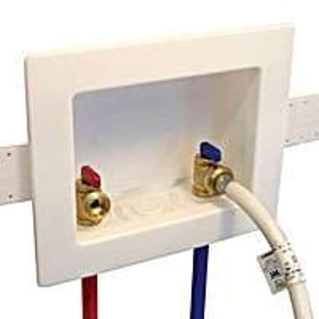Eastman Washing Machine Outlet Box, 1/2 in PEX Connection, Brass, White 60250