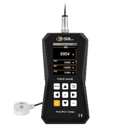 Pce Instruments Force gauge for tension and compression, measures 10,000 N / 2,248 lbf with high resolution PCE-DFG 10K XF
