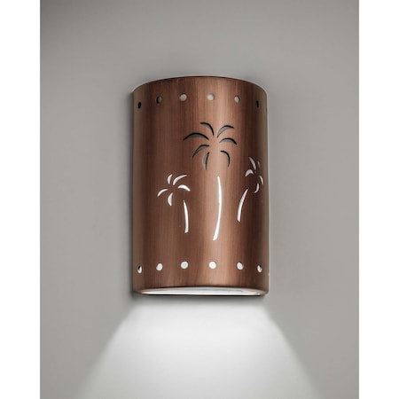 Luxury Lighting Mirage Flats 15 in Tall Ceramic Outdoor Wall Light, Rubbed Copper Paint Finish 103-22B-ACop-ud-7