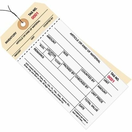 Partners Brand Tag, Wire, 3500-3999, 6-1/4"x3-1/8", PK500, 10 Point Cardstock, 6 1/4" W, White/Manila, 500 PK G19083