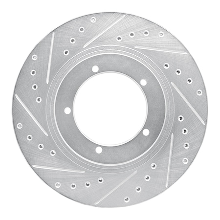 Dynamic Friction Co DFC Brake Rotor - Drilled and Slotted - Silver 631-02018L