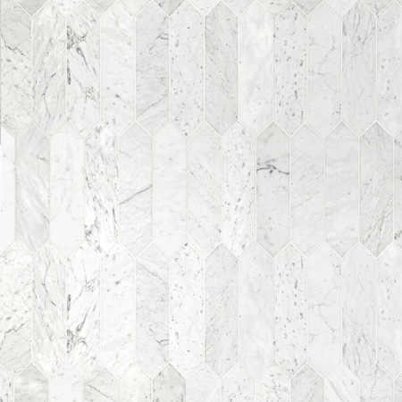Msi Carrara White Picket 10.63 In. X 12 In. X 8Mm Honed Marble Mesh-Mounted Mosaic Tile, 10PK ZOR-MD-0341