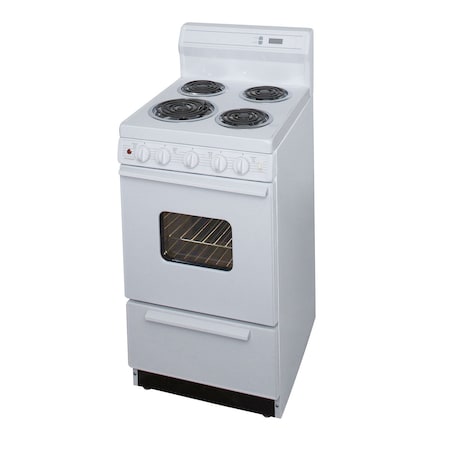 Premier Electric Range, 20 inW x 44 inH x 25.5 inD, 2.42 cu. ft. Oven, Windowed Oven Door, Coil Top, White 805693