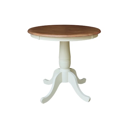 Whitewood Industries Rectangular Fixed Top Pedestal Table, 30 in W, 29.1 in L, 30 in H, Parawood, Hickory/Shell K79-30RT