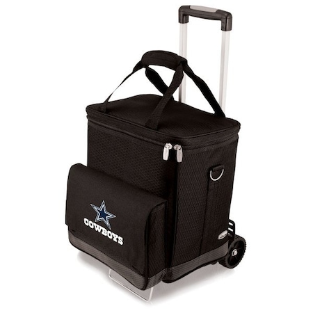 Picnic Time Family Of Brands NFL Dallas Cowboys - Cellar 6-Bottle Wine Carrier & Cooler Tote with Trolley 660-85-179-094-2