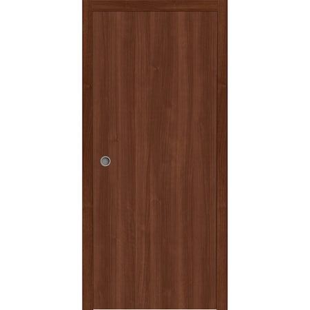 Sartodoors Sliding Pocket Door 18 x 84 inches, BASIC 3001 Walnut Franko, Kit Rail Hardware, Solid Wood Inter BASIC3001PD-GOFR-18