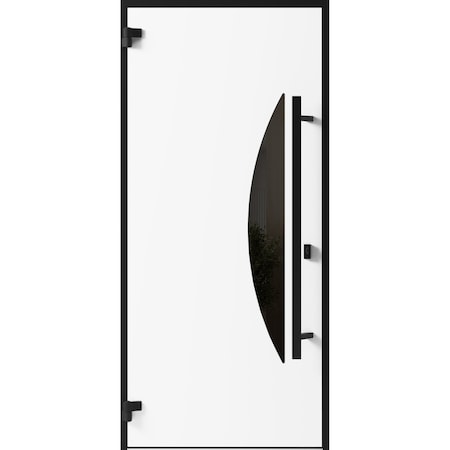 Vdomdoors Front Exterior Prehung Steel Door Ronex1077 Teak Entry Metal Modern Painted W36xH80 Right hand RONEX1077EXD-OAK-W36 x H80-RH-I