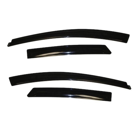 Ventshade Rainguards, Aerodynamic Design, Tape-On, Smoke, Acrylic, Set Of 4 94373