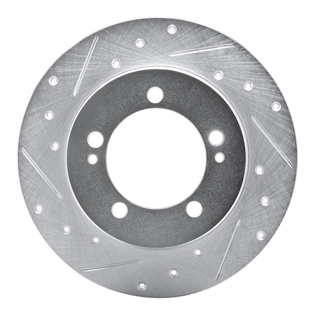 Dynamic Friction Co DFC Brake Rotor - Drilled and Slotted - Silver 631-72012L
