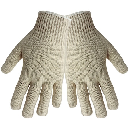 Global Glove 10 Gauge Economy Weight String Knit Gloves, Natural Color, Women's, 12PK S400-W