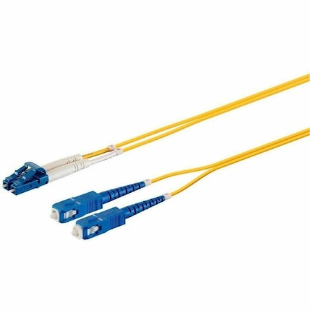 Monoprice SINGLE-MODE FIBER OPTIC CABLE - LC-SC UL 2MM 9/125 OFNR DUPLEX YELLOW 38471