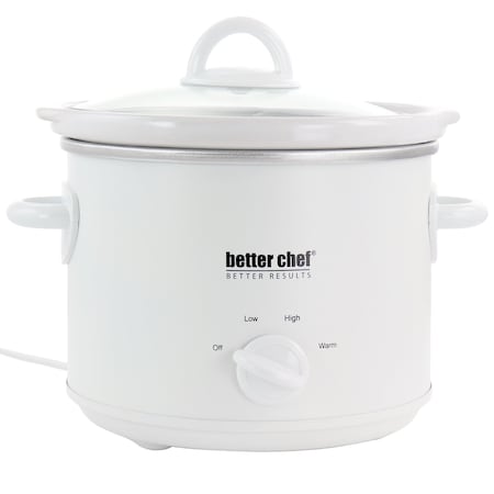 Better Chef 3 Quart Round Slow Cooker with Removable Stoneware Crock in White IM-460W