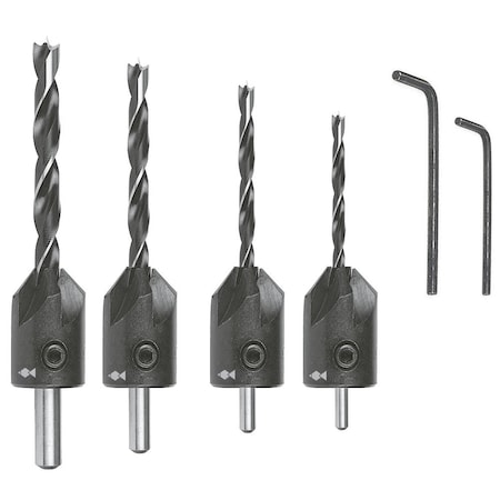 Fisch Countersink Wood Twist Drill Set - 1/8 in, 5/32 in, 3/16 in, 1/4 in 063-124S