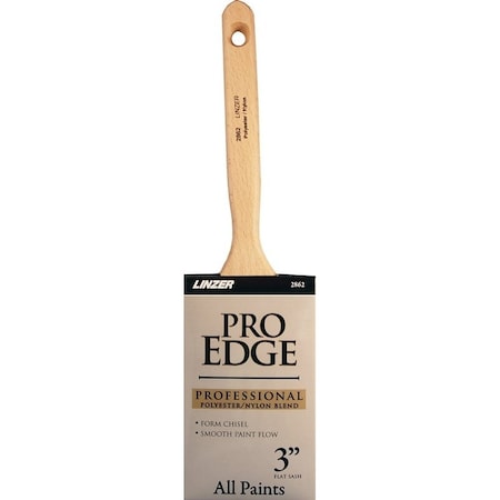 Linzer Paint Brush, 3 in W, 3-1/4 in L Bristle, Nylon/Polyester Bristle, Flat Sash Handle 2862-3