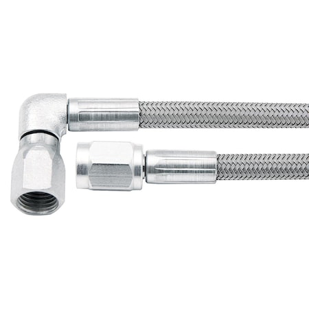 Powerhouse 16 in. -3 AN No. 3 90 deg Straight Braided Brake Line PO3624714