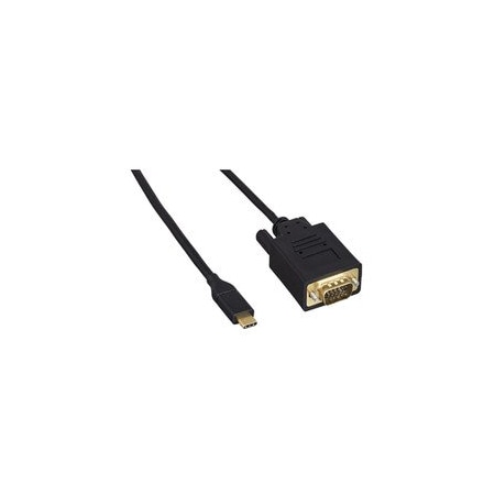 Cable Wholesale USB 3.2 Gen 1x1 Type C Male To VGA Male Video Adapter Cable, Black, 3 foot 10U3-62403