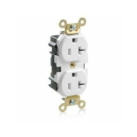 Leviton PlugsandReceptacles, 20A, 125VAC, Wht, Nylon M5362-W